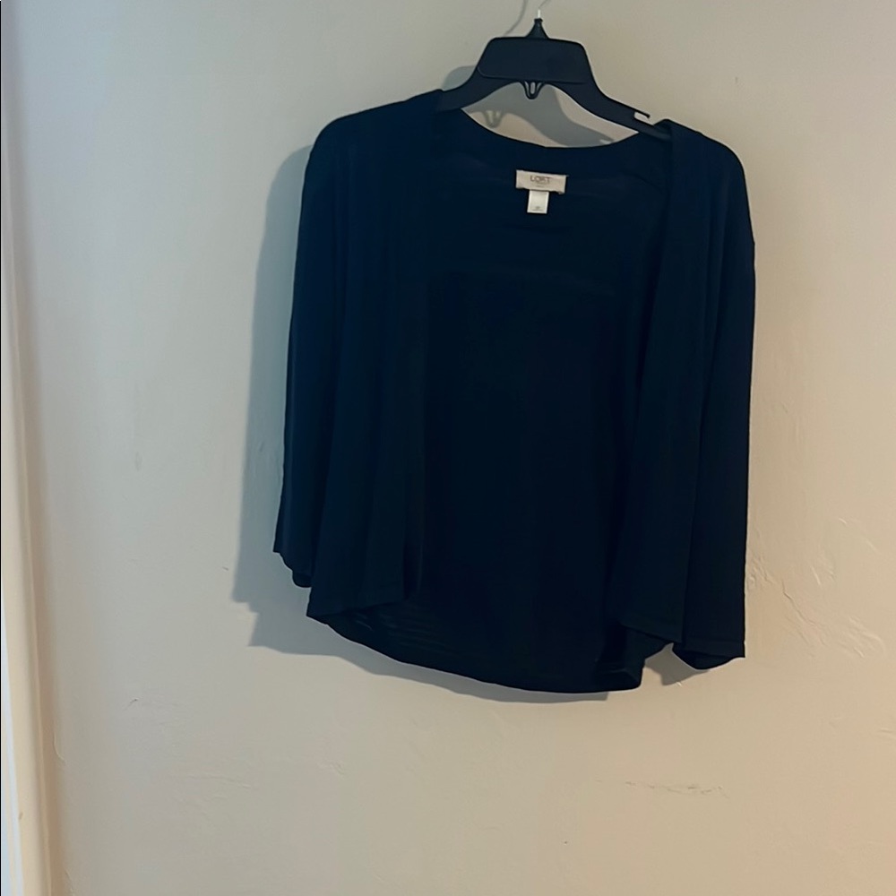 Navy Boxy 3/4 Sleeve Open Cardigan